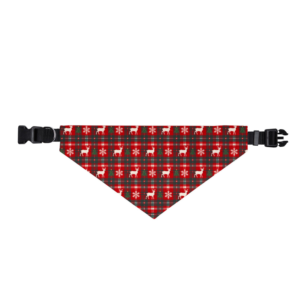 Reindeer Plaid Christmas Dog Bandana