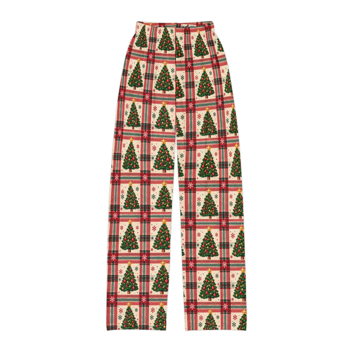 Evergreen Tree Plaid kids Christmas lounge pants