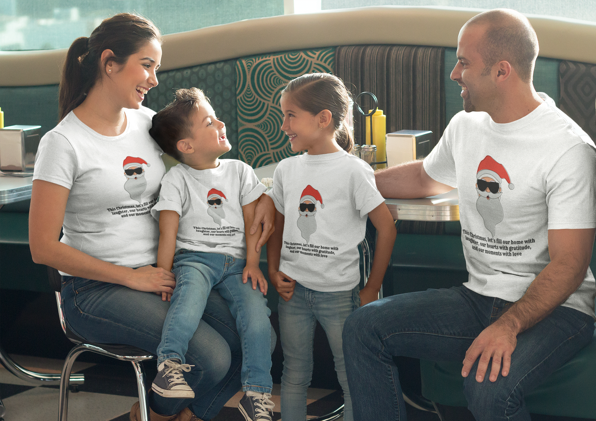 Rudolph in a Santa Hat Matching Family Christmas Shirt – Kids Tee