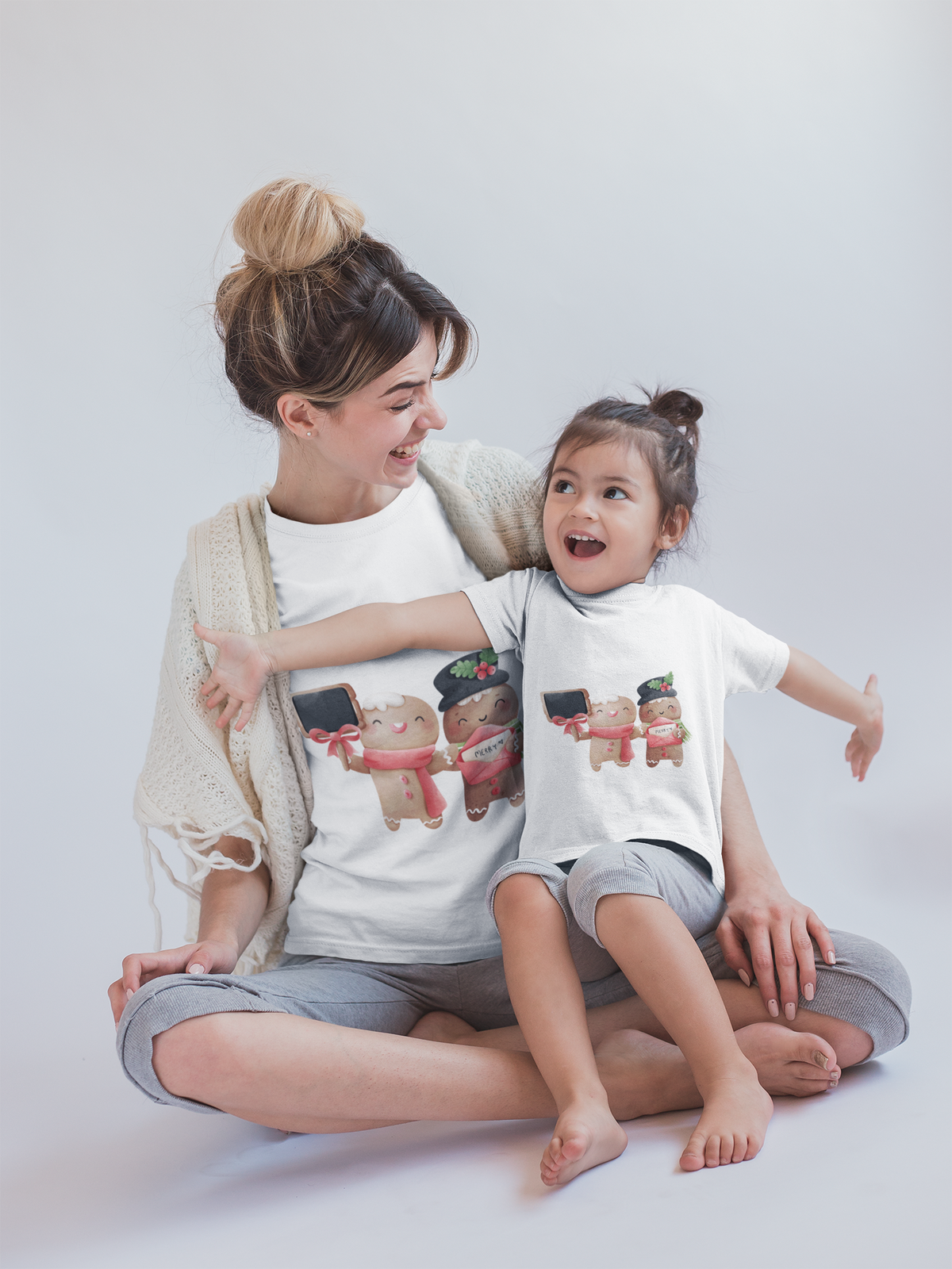 Gingerbread Friends Mommy & Me Matching Christmas Shirt – Daughter Kids Tee