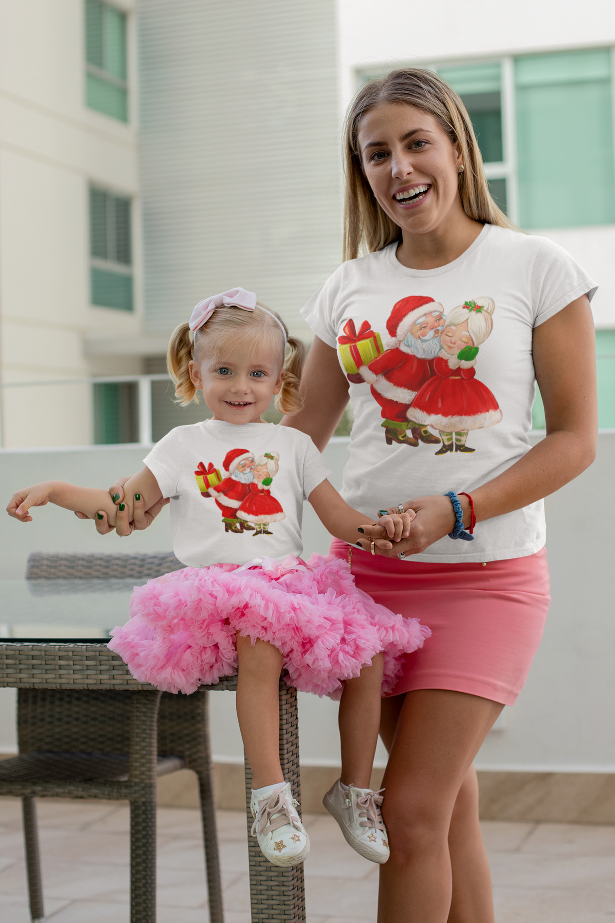 Santa & Mrs. Claus Gifts Mommy & Me Matching Christmas Shirt – Mom Adult Tee