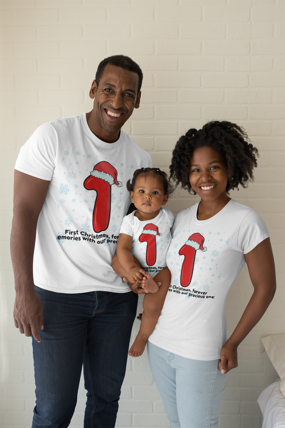 First Christmas Forever Memories Mom, Dad & Baby Matching Christmas Shirt – Parent Adult Tee