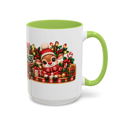 Cozy Cream Reindeer Christmas Mug