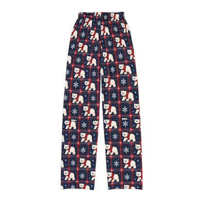 Polar Bear Plaid Matching Family Lounge Pants – Kids