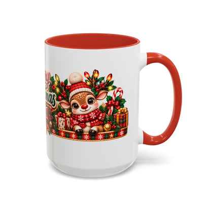 Cozy Cream Reindeer Christmas Mug
