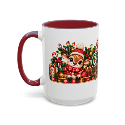Cozy Cream Reindeer Christmas Mug