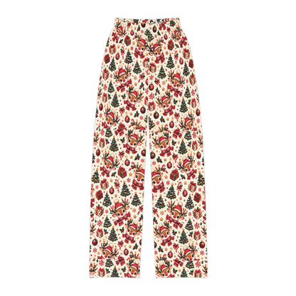 Cozy Cream Reindeer kids Christmas lounge pants