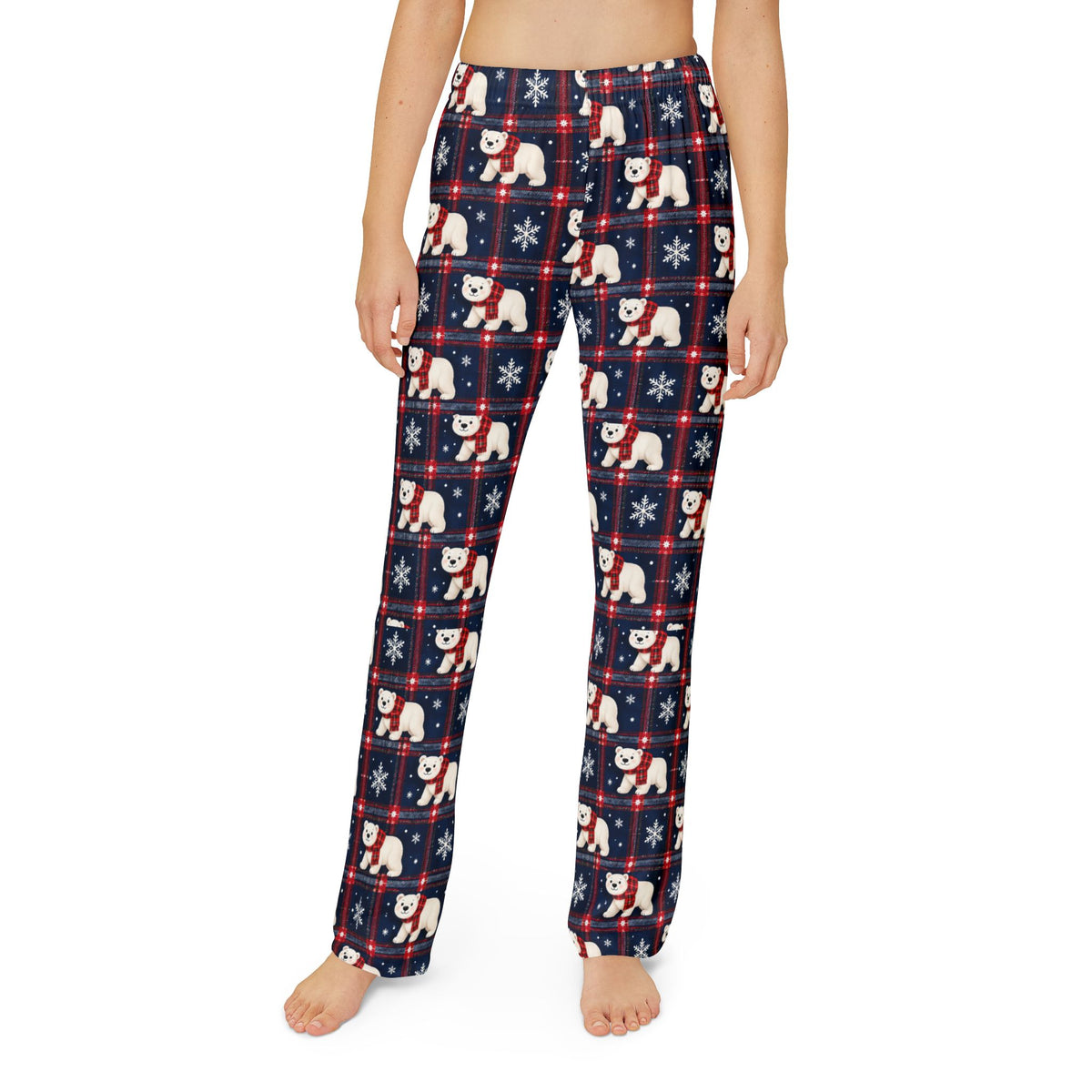 Polar Bear Plaid Matching Family Lounge Pants – Kids