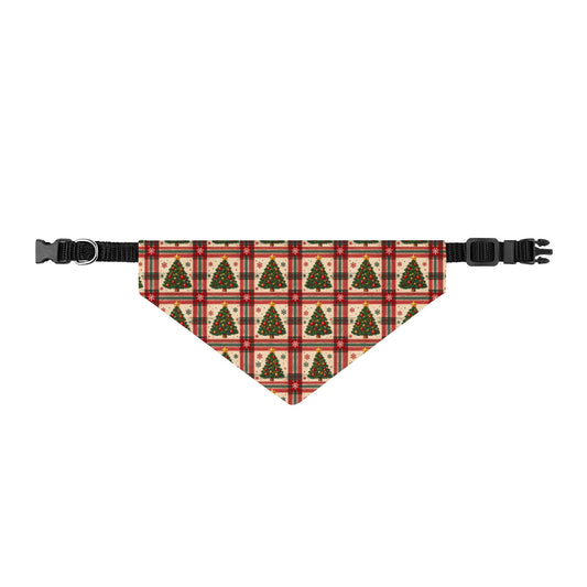Evergreen Tree Plaid Christmas Dog Bandana