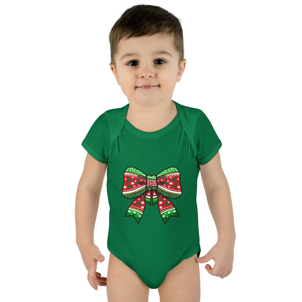 Merry Bow Matching Family Christmas Baby Bodysuit