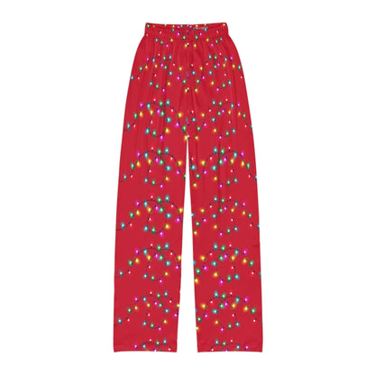 Merry & Bright red twinkle-lights kids Christmas lounge pants