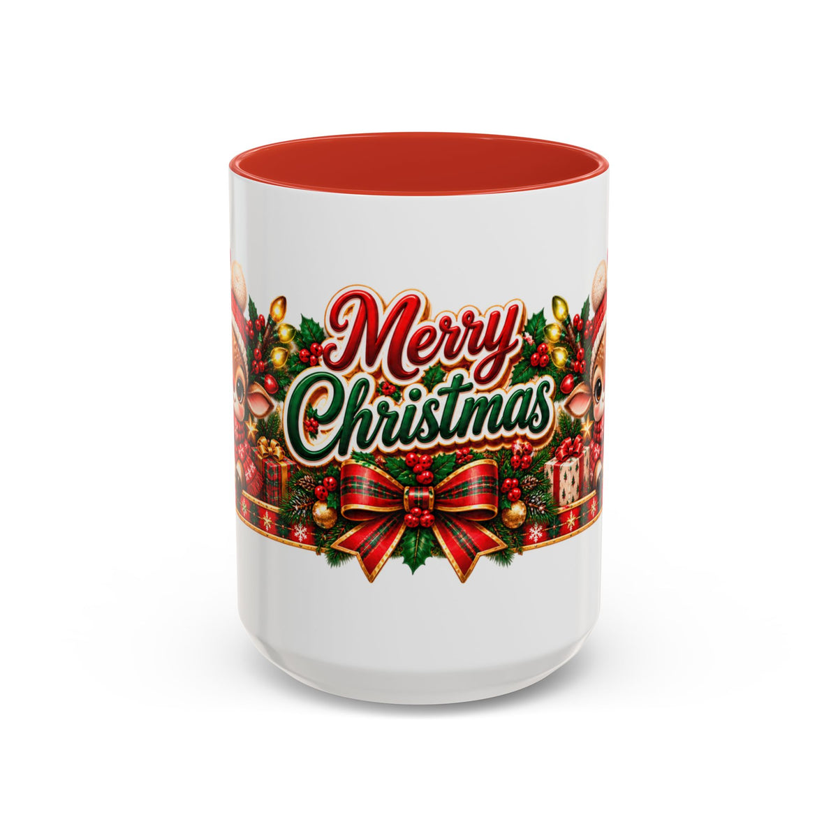 Cozy Cream Reindeer Christmas Mug