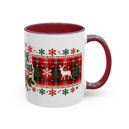 Reindeer Plaid Christmas Mug