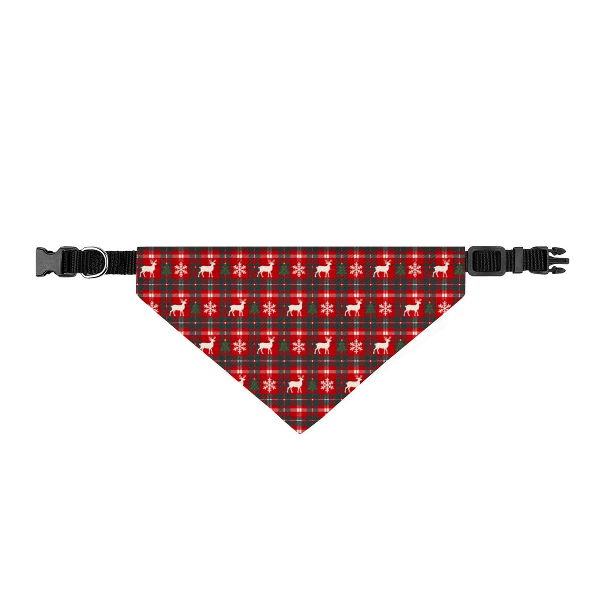 Reindeer Plaid Christmas Dog Bandana
