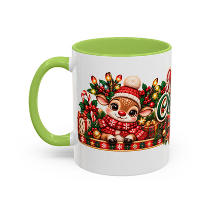 Cozy Cream Reindeer Christmas Mug