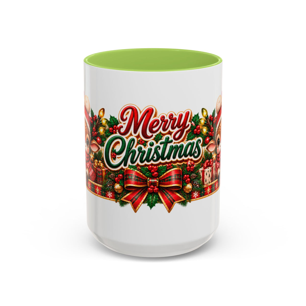 Cozy Cream Reindeer Christmas Mug