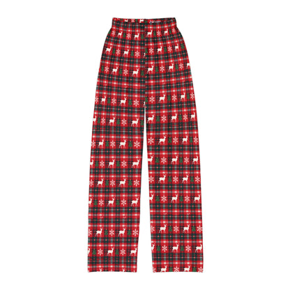 Reindeer Plaid matching family Christmas lounge pants for kids