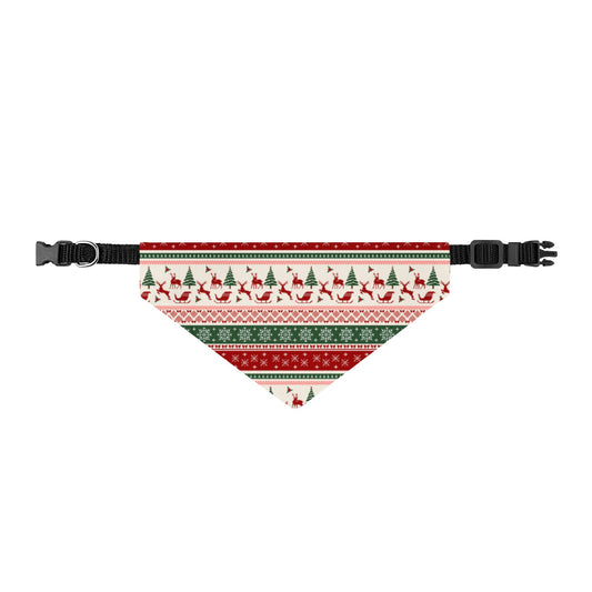 Snowman Kisses Fair Isle Christmas Dog Bandana