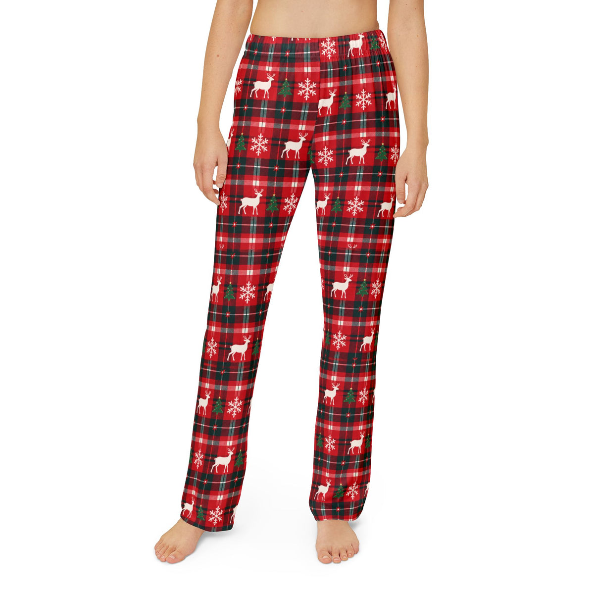 Reindeer Plaid Matching Family Lounge Pants – Kids