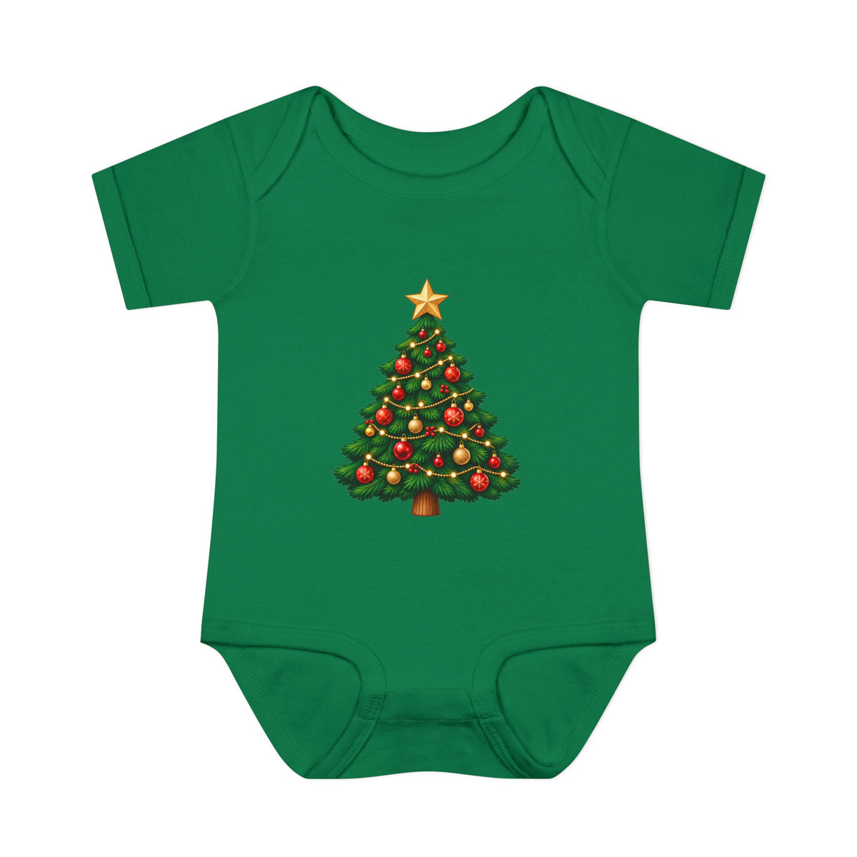 Evergreen Tree Plaid Matching Family Christmas Baby Bodysuit
