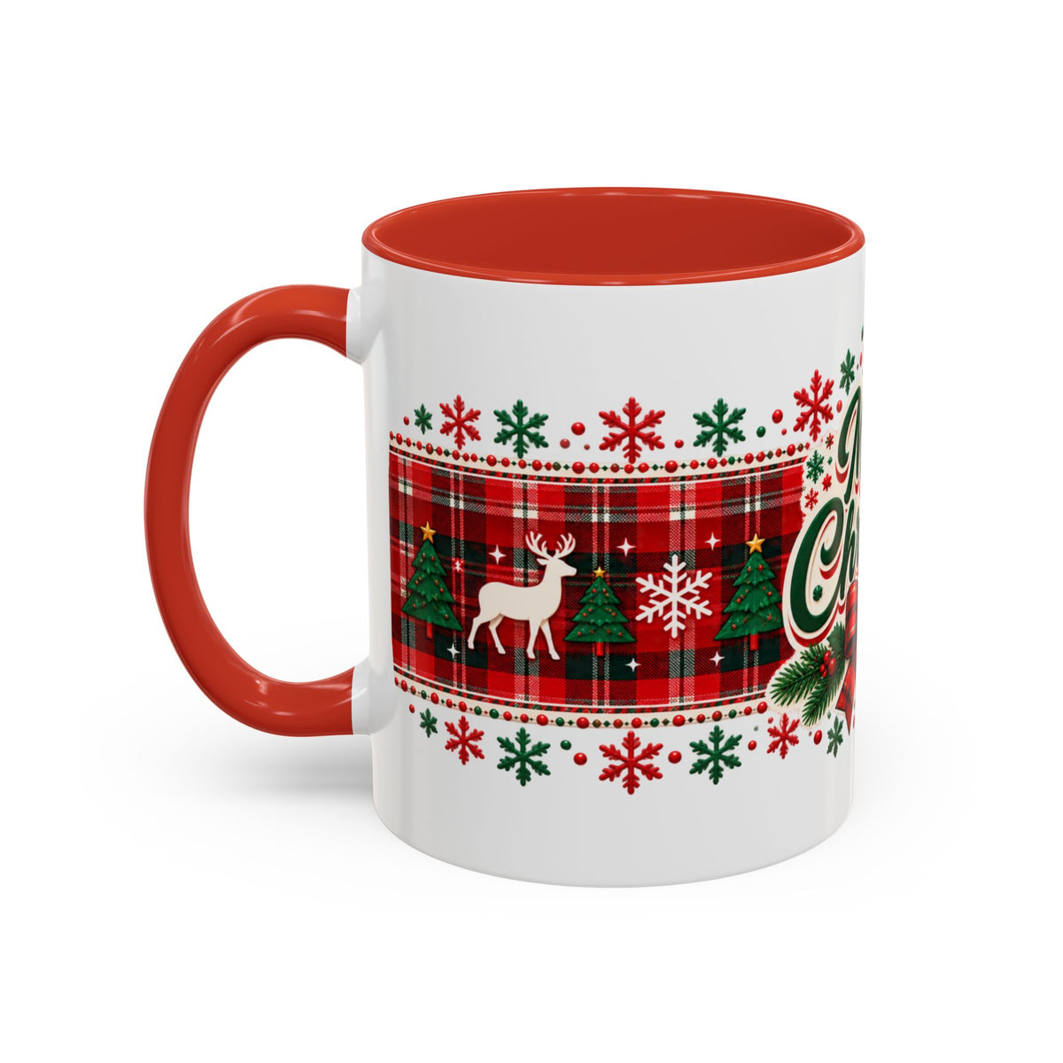 Reindeer Plaid Christmas Mug