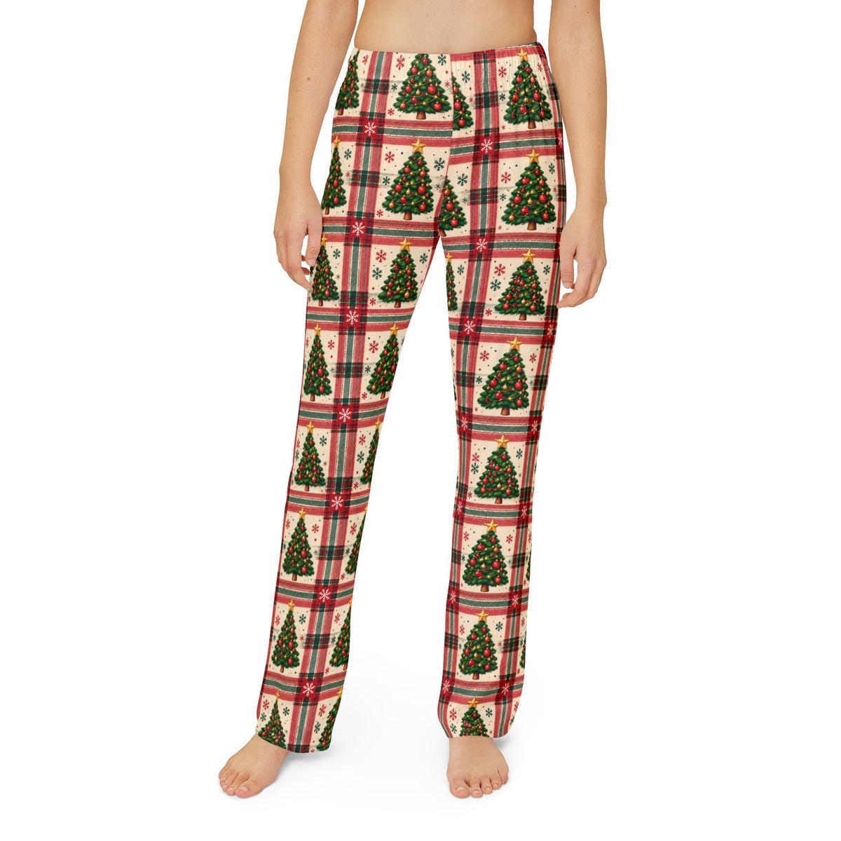 Evergreen Tree Plaid Matching Family Lounge Pants – Kids
