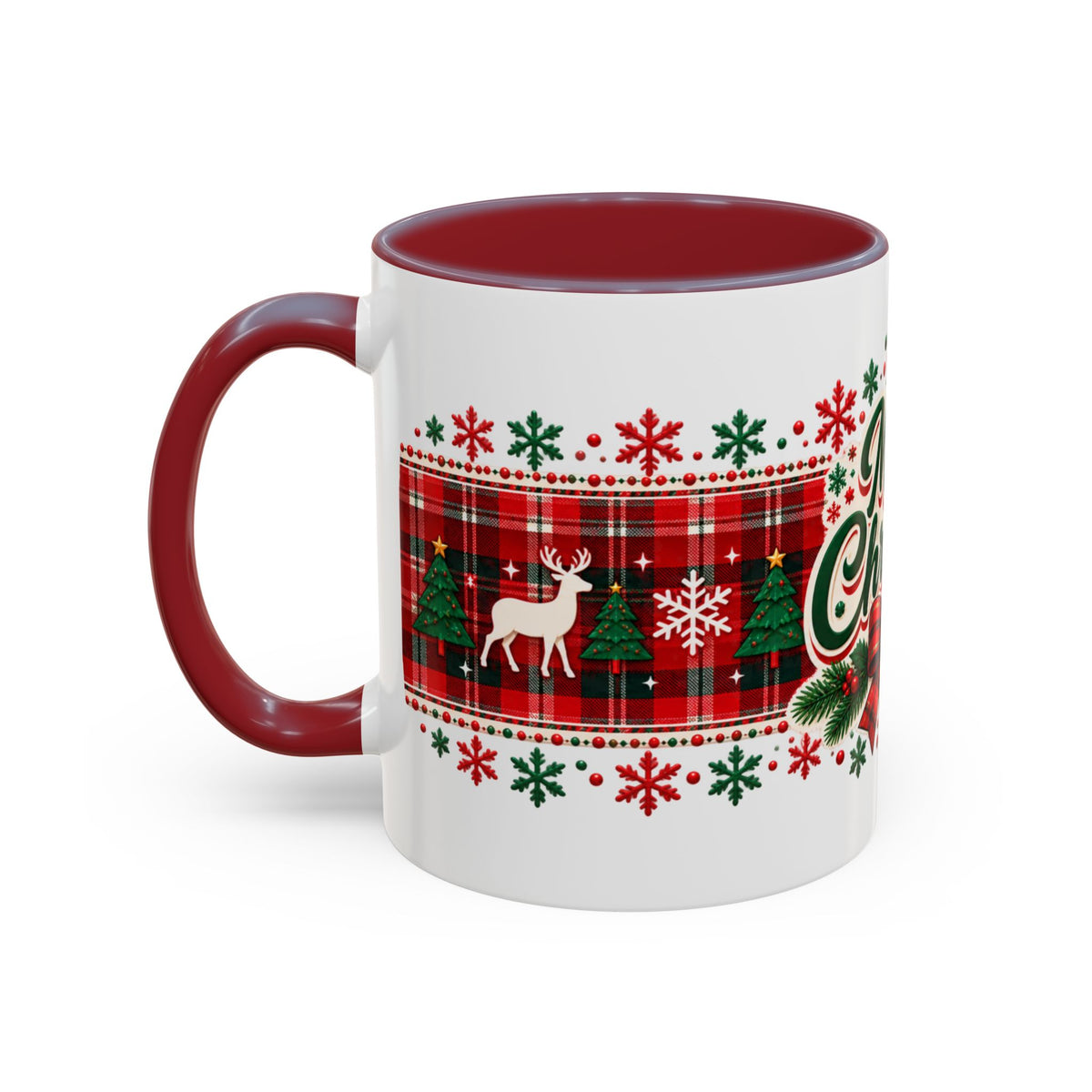 Reindeer Plaid Christmas Mug