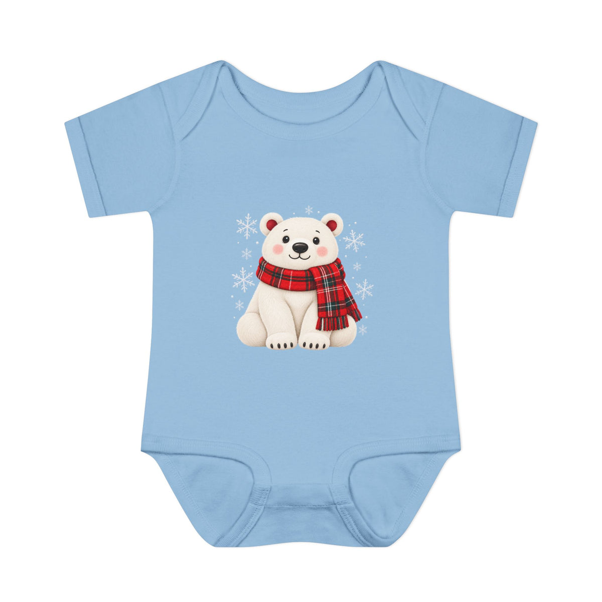 Polar Bear Plaid Matching Family Christmas Baby Bodysuit