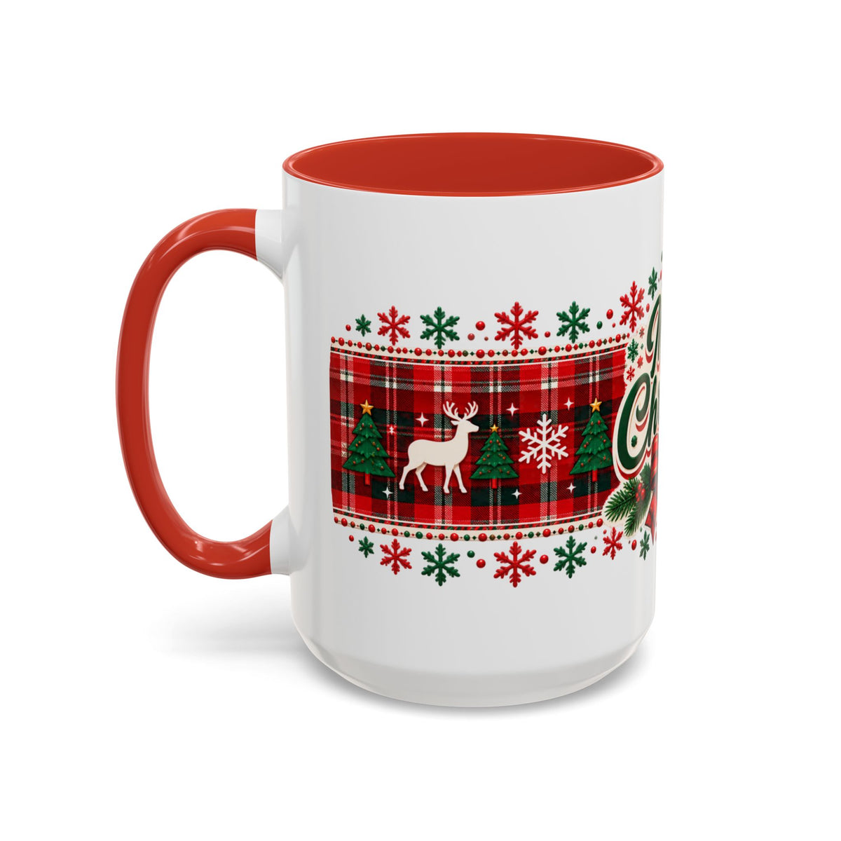 Reindeer Plaid Christmas Mug