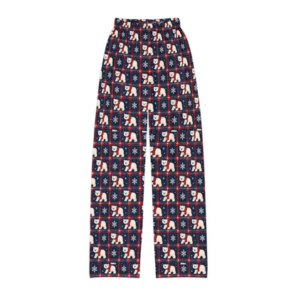 Polar Bear Plaid kids Christmas lounge pants