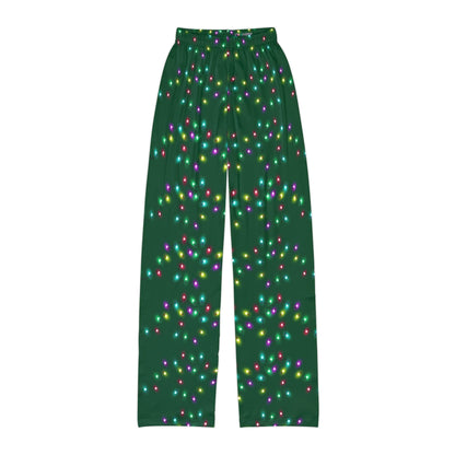 Merry Bow twinkle-lights kids Christmas lounge pants