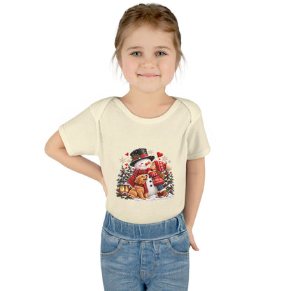 Snowman Kisses Matching Family Christmas Baby Bodysuit
