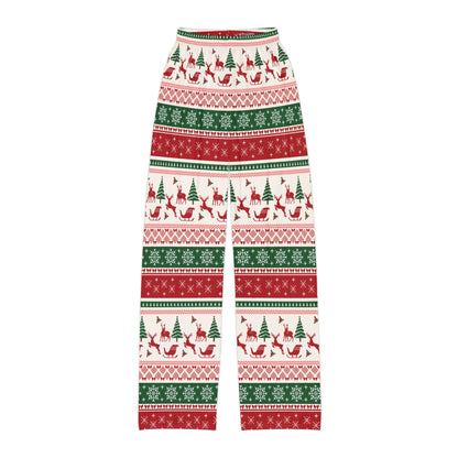 Snowman Kisses Fair Isle kids Christmas lounge pants