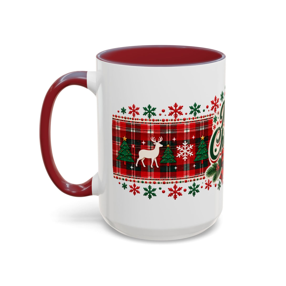 Reindeer Plaid Christmas Mug