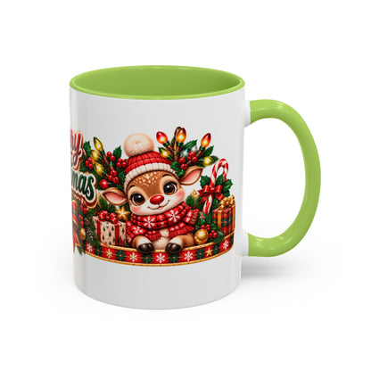 Cozy Cream Reindeer Christmas Mug