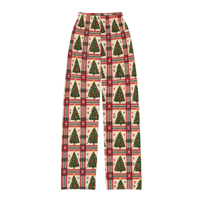 Evergreen Tree Plaid kids Christmas lounge pants