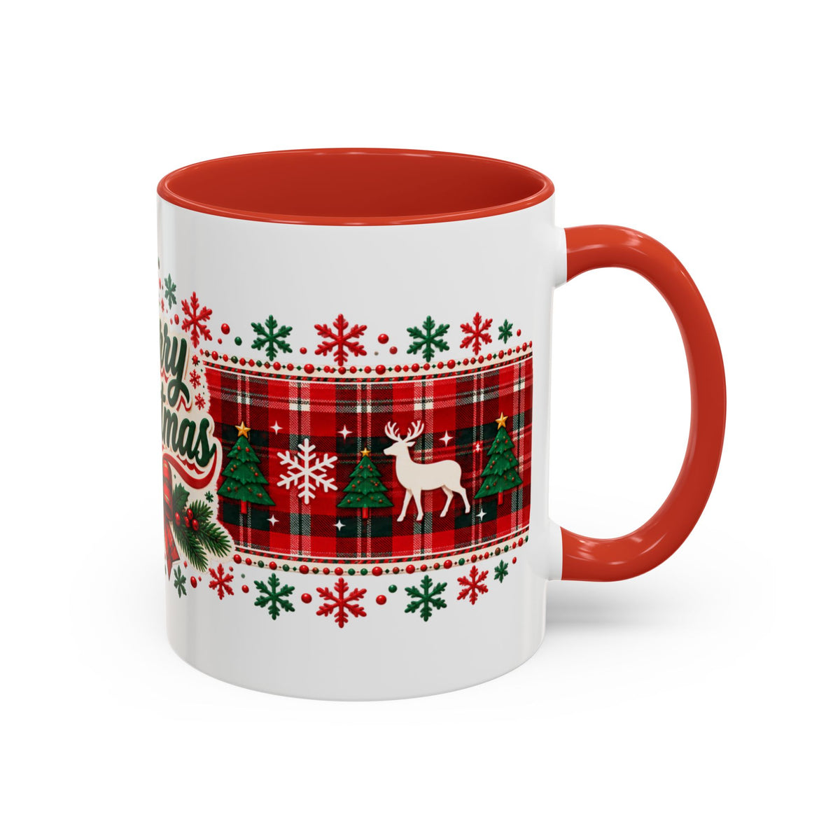 Reindeer Plaid Christmas Mug