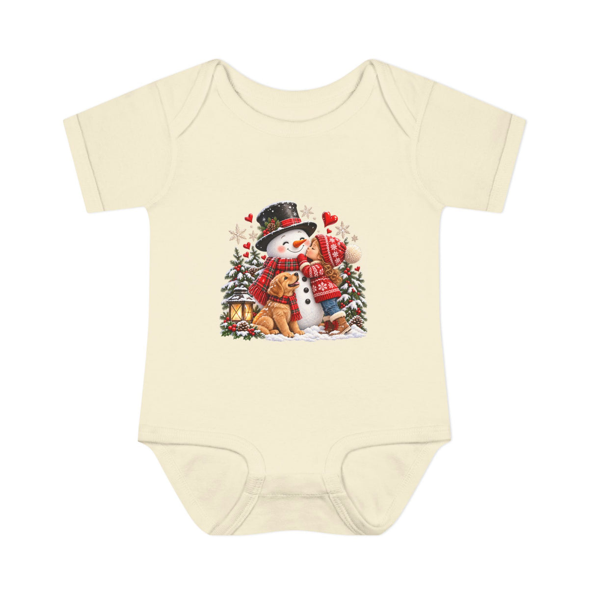 Snowman Kisses Matching Family Christmas Baby Bodysuit