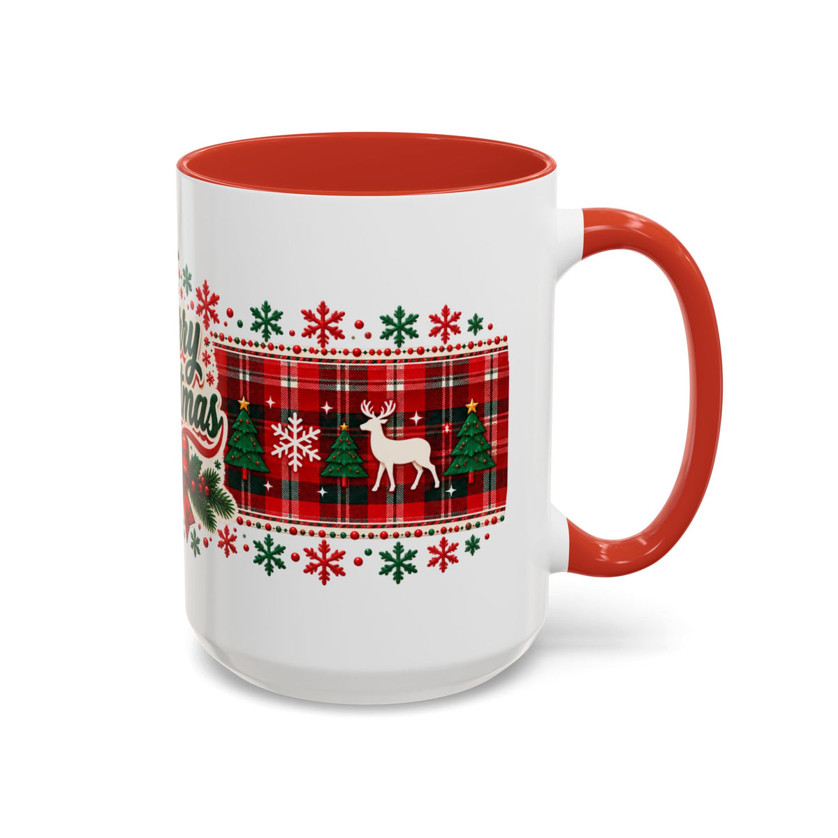 Reindeer Plaid Christmas Mug