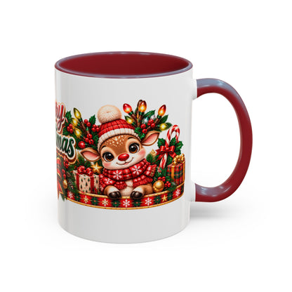 Cozy Cream Reindeer Christmas Mug