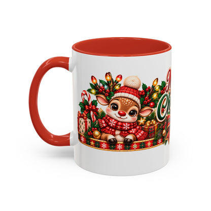 Cozy Cream Reindeer Christmas Mug