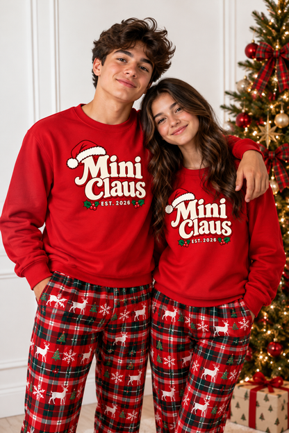 Mini Claus kids Christmas sweatshirt worn by children at Christmas