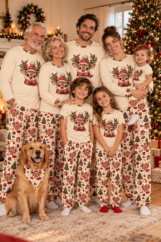 Twinkle Reindeer Matching Family Christmas Pajama Set