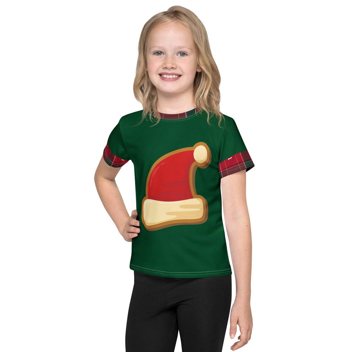 Matching family Christmas kids tee – front detail