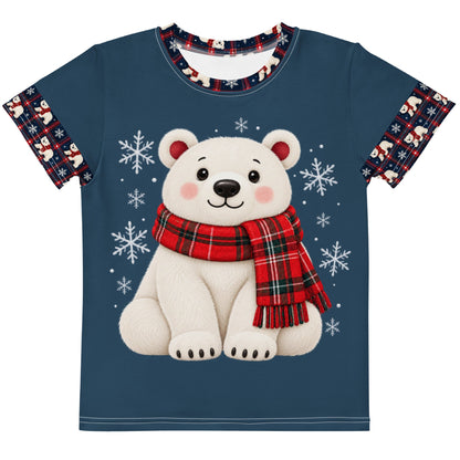 Polar Bear Plaid kids Christmas lounge tee