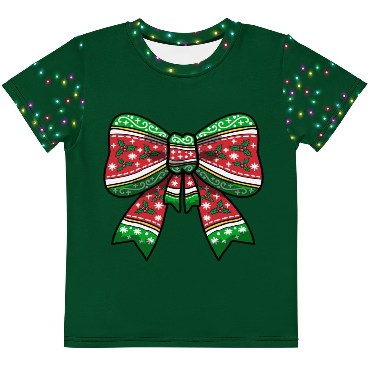 Merry Bow kids Christmas lounge tee