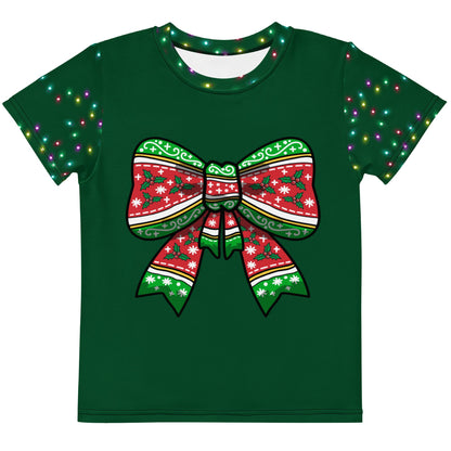 Merry Bow kids Christmas lounge tee