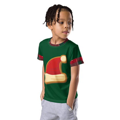 Matching family Christmas kids tee – left front view