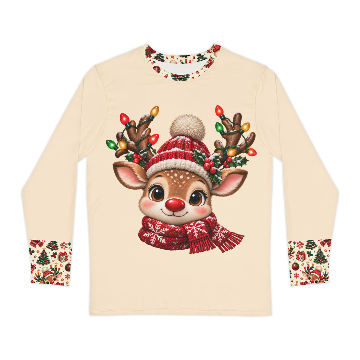 Twinkle Reindeer matching family pajama top for adults – front view