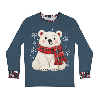 Polar Bear Plaid Christmas pajama top for adults